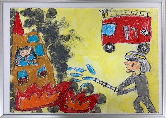 幼少年女性防火委員会　防火ポスター幼年の部　金賞